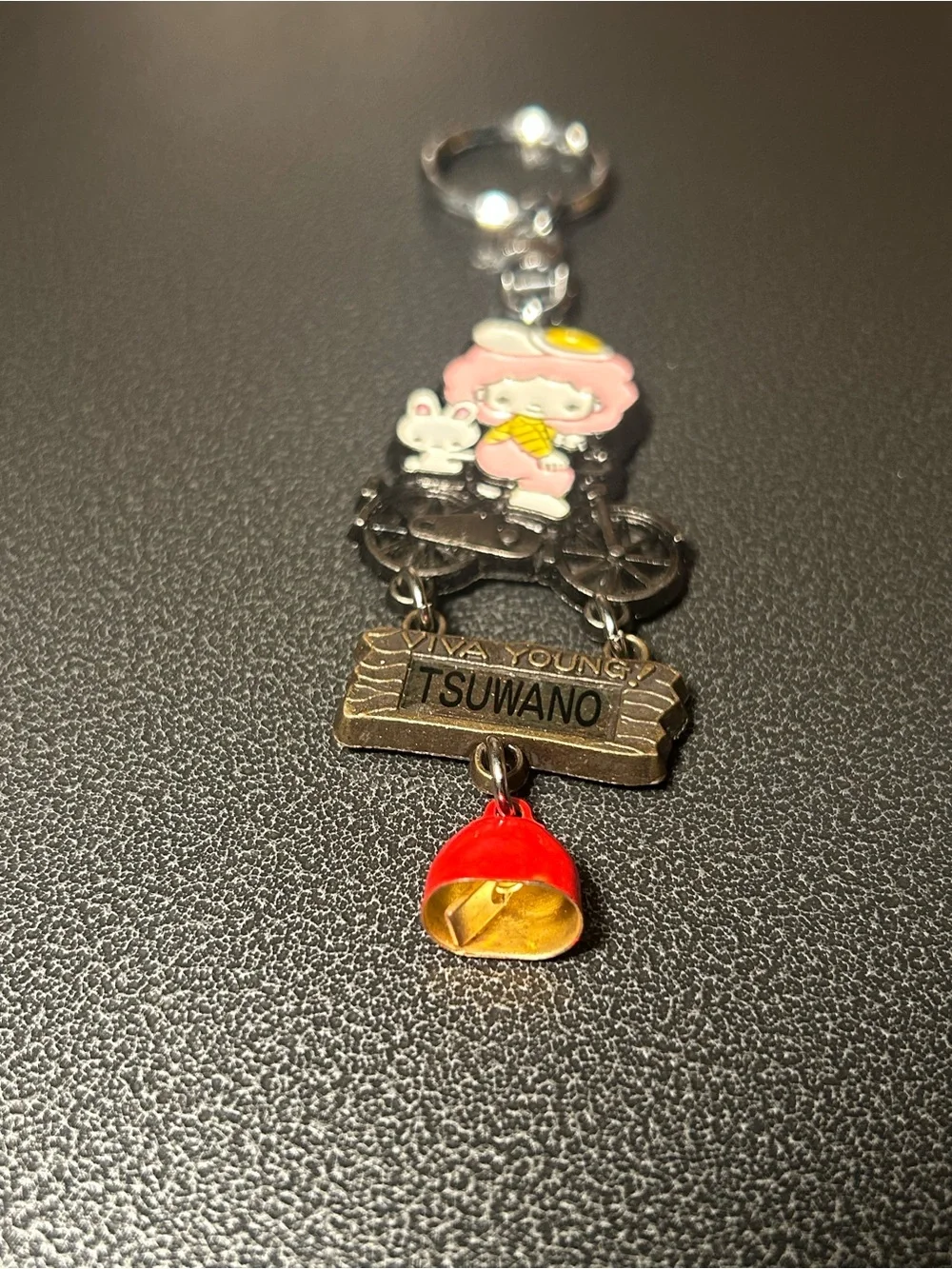 Tsuwano Japan Viva Young Girl on Bicycle Keychain, Travel, Japan, Souvenirs